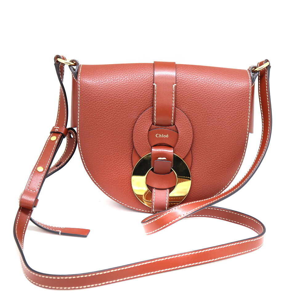 Chloe Darryl Shoulder Bag Brown Leather